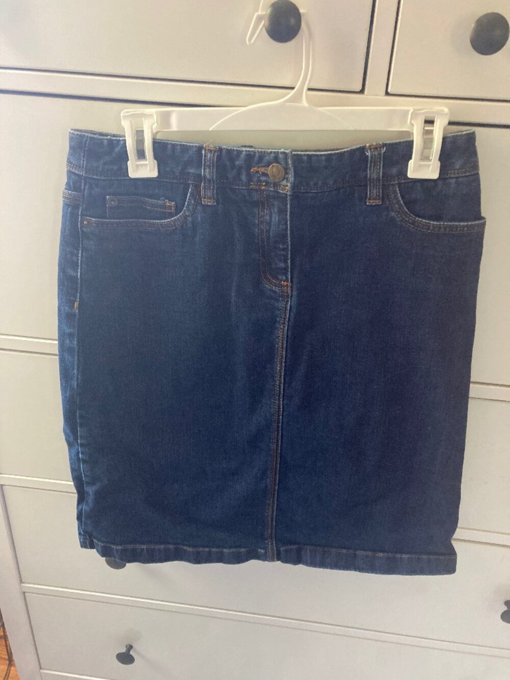 Boden Denim Mid-length Skirt, 6L